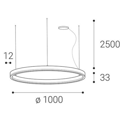 LED2 - Ρυθμιζόμενο LED φωτιστικό οροφής με καλώδιο SATURN LED/80W/230V διάμ. 100 εκ. λευκό