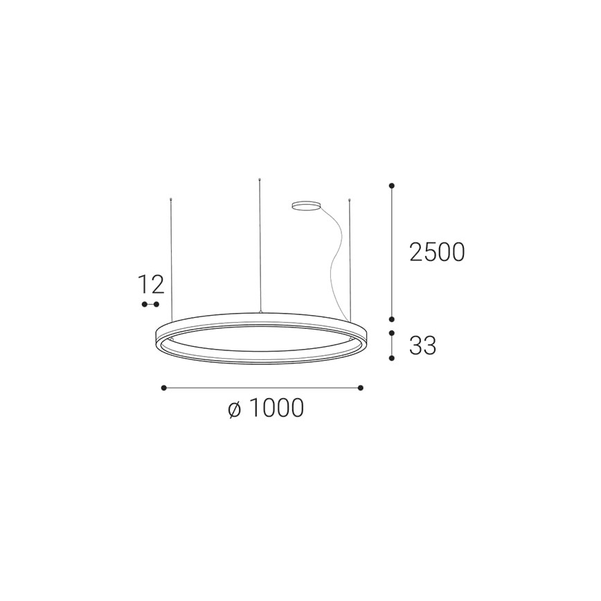 LED2 - Ρυθμιζόμενο LED φωτιστικό οροφής με καλώδιο SATURN LED/80W/230V διάμ. 100 εκ. λευκό