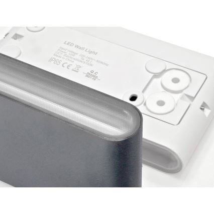 LED2 - Εξωτερικό επιτοίχιο φωτιστικό FLAT 2xLED/3W/230V IP65 3000K/4000K/5700K μαύρο