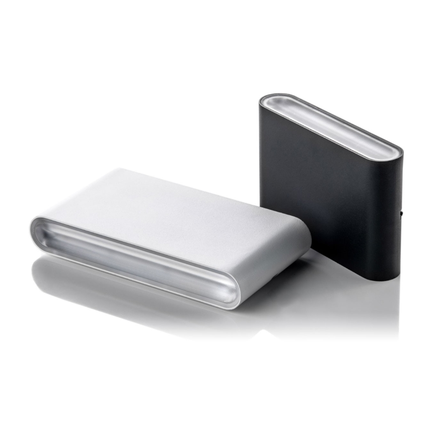 LED2 - Εξωτερικό επιτοίχιο φωτιστικό FLAT 2xLED/5W/230V IP65 3000K/4000K/5700K μαύρο