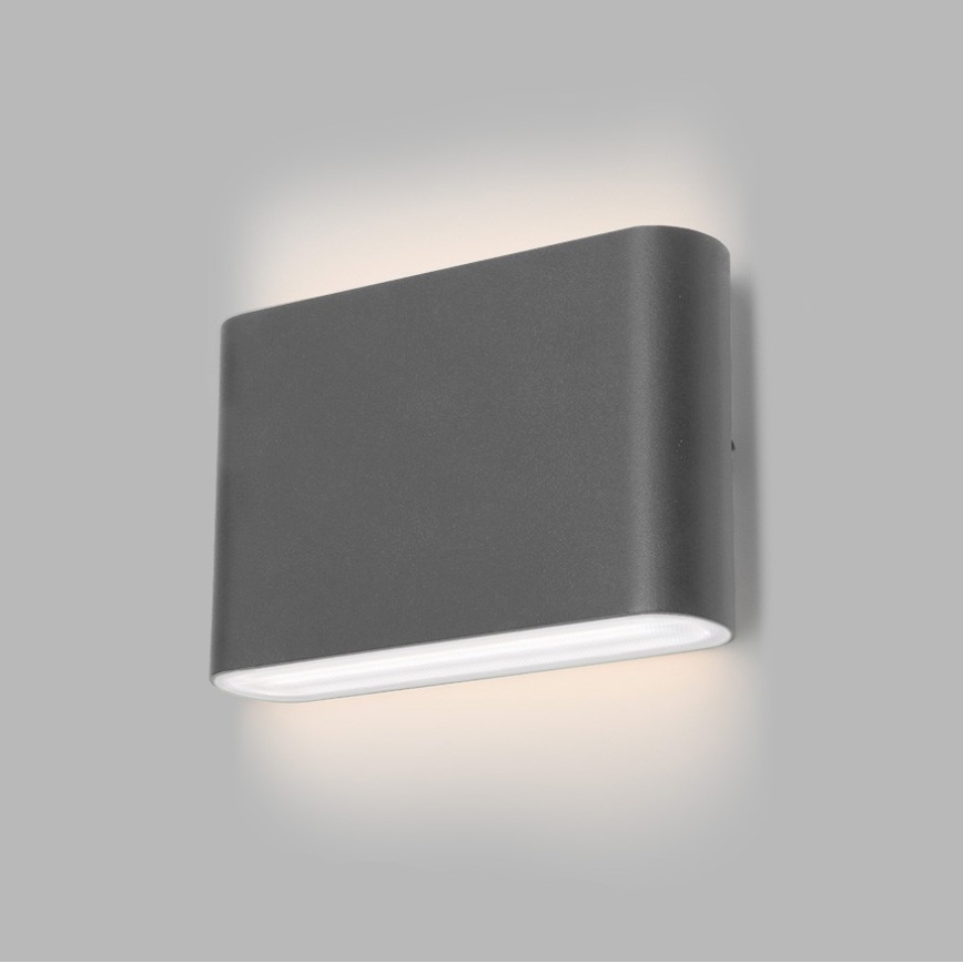 LED2 - Εξωτερικό επιτοίχιο φωτιστικό FLAT 2xLED/3W/230V IP65 3000K/4000K/5700K μαύρο