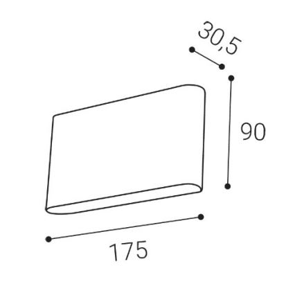 LED2 - Επιτοίχιο φωτιστικό εξωτερικού χώρου LED FLAT 2xLED/5W/230V IP65 3000K/4000K/5700K μαύρο