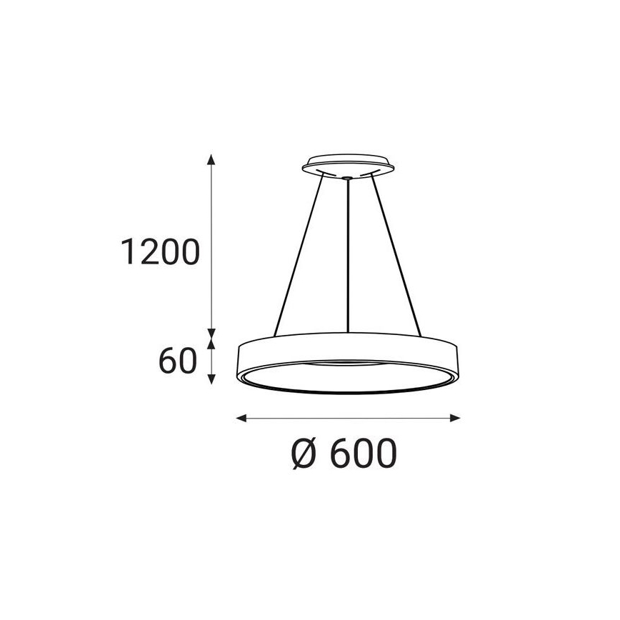 LED2 - Κρεμαστό φωτιστικό οροφής LED BELLA LED/50W/230V 3000K διάμετρος 60 cm λευκό