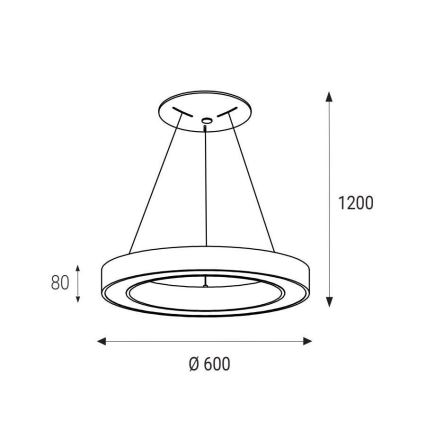 LED2 - Κρεμαστό φωτιστικό οροφής LED SATURN LED/50W/230V 3000K διάμετρος 60 cm λευκό