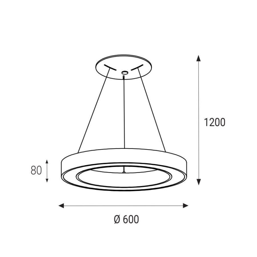 LED2 - Κρεμαστό φωτιστικό οροφής LED SATURN LED/50W/230V 3000K διάμετρος 60 cm λευκό