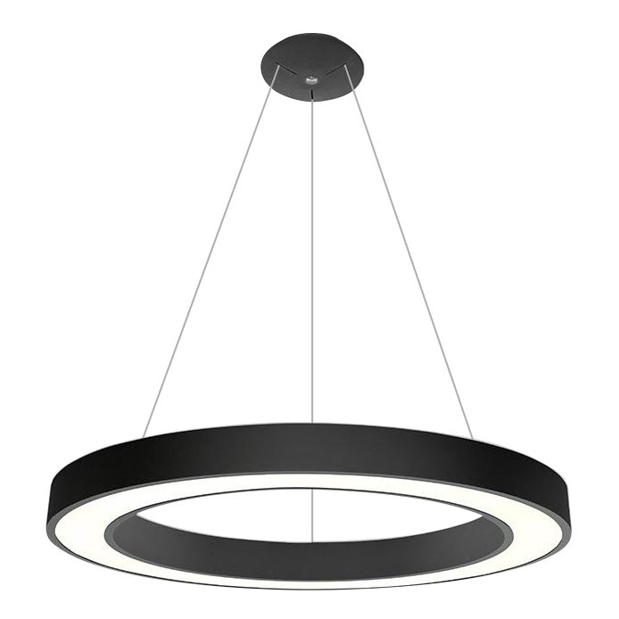 LED2 - Κρεμαστό φωτιστικό οροφής LED SATURN LED/80W/230V 3000K διάμετρος 80 cm μαύρο