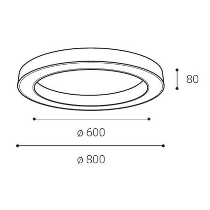 LED2 - LED Οροφιαίο φωτιστικό SATURN LED/80W/230V 3000K/4000K μαύρο