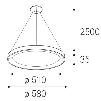 LED2 - Πολύφωτο LED με συρματόσχοινο BELLA LED/48W/230V 3000K/4000K λευκό