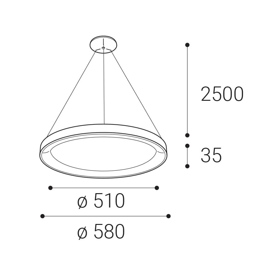 LED2 - Πολύφωτο LED με συρματόσχοινο BELLA LED/48W/230V 3000K/4000K λευκό