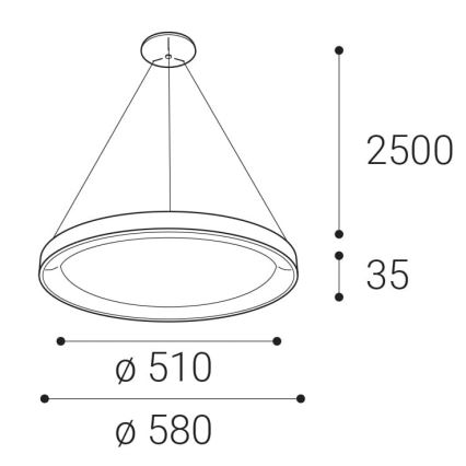 LED2 - Πολύφωτο LED με συρματόσχοινο BELLA LED/48W/230V 3000K/4000K μαύρο