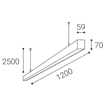 LED2 - Πολύφωτο LED με συρματόσχοινο NOLI LED/40W/230V 3000K/3500K/4000K λευκό