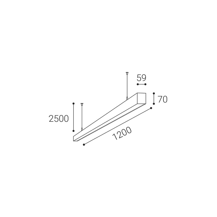 LED2 - Πολύφωτο LED με συρματόσχοινο NOLI LED/40W/230V 3000K/3500K/4000K μαύρο