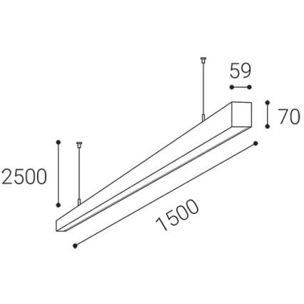 LED2 - Πολύφωτο LED με συρματόσχοινο NOLI LED/60W/230V 3000K/3500K/4000K λευκό