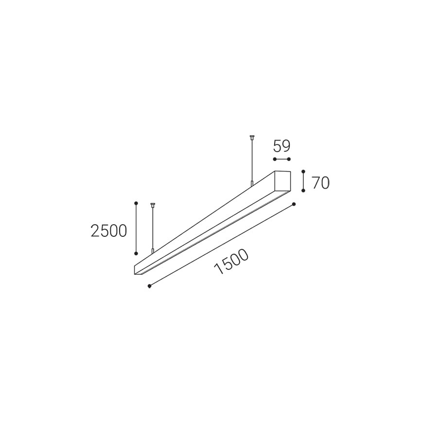 LED2 - Πολύφωτο LED με συρματόσχοινο NOLI LED/60W/230V 3000K/3500K/4000K λευκό