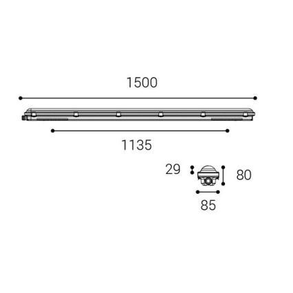 LED2 - Φωτιστικό LED βιομηχανικού στυλ  DUSTER LED/52W/230V IP66