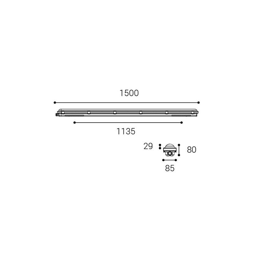 LED2 - Φωτιστικό LED βιομηχανικού στυλ  DUSTER LED/52W/230V IP66