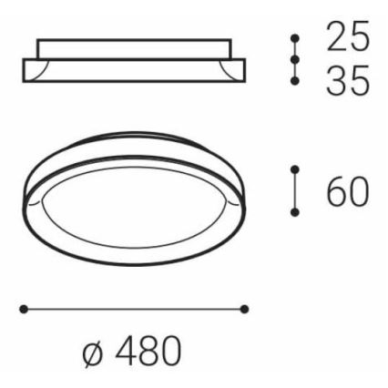 LED2 - Φωτιστικό οροφής LED BELLA SLIM LED/38W/230V  3000/4000 K μαύρο