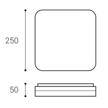 LED2 - Φωτιστικό οροφής LED SQUARE LED/12W/230V  IP54 3000/4000/5700K