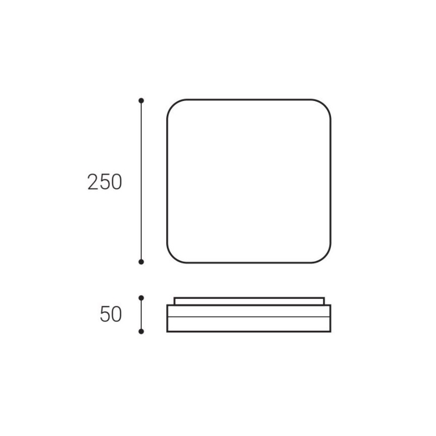 LED2 - Φωτιστικό οροφής LED SQUARE LED/12W/230V  IP54 3000/4000/5700K