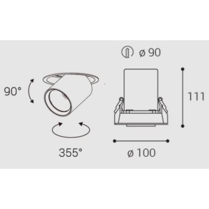 LED2 - LED Χωνευτό φωτιστικό σποτ HIDE LED/20W/230V CRI 90 λευκό