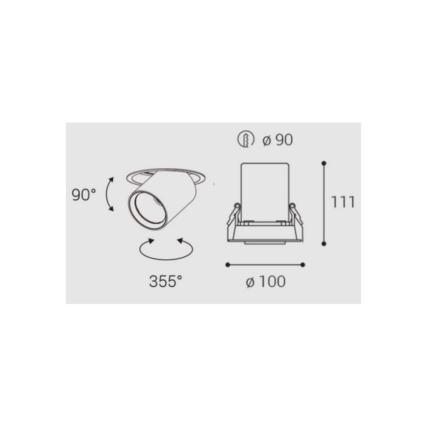 LED2 - LED Χωνευτό φωτιστικό σποτ HIDE LED/20W/230V CRI 90 λευκό