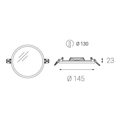 LED2 - Χωνευτό Φωτιστικό μπάνιου LED SLIM LED/10W/230V IP43 CRI 90