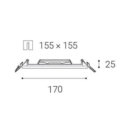 LED2 - Χωνευτό Φωτιστικό μπάνιου LED SLIM LED/15W/230V IP43 CRI 90