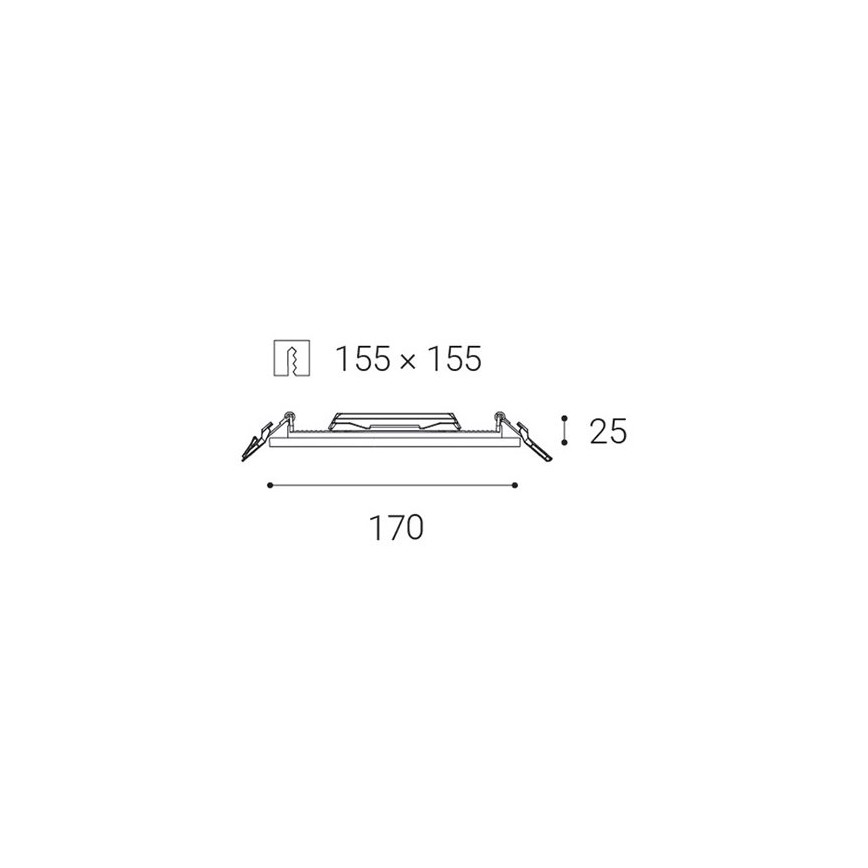 LED2 - Χωνευτό Φωτιστικό μπάνιου LED SLIM LED/15W/230V IP43 CRI 90