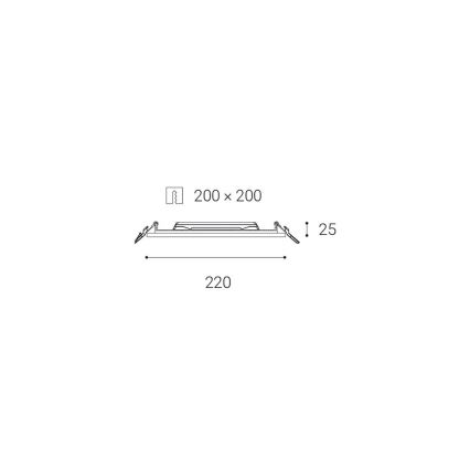 LED2 - Χωνευτό Φωτιστικό μπάνιου LED SLIM LED/20W/230V IP43 CRI 90