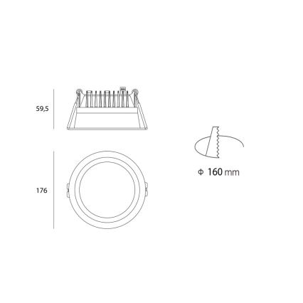 LED2 - Χωνευτό Φωτιστικό μπάνιου LED ZETA LED/25W/230V 3000K IP44