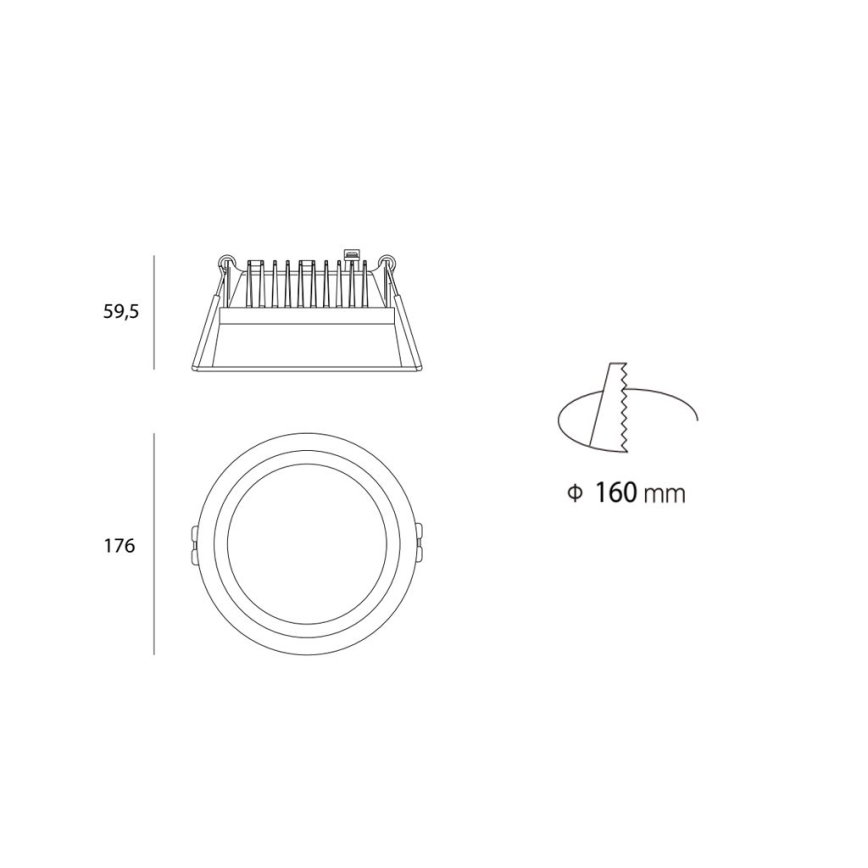 LED2 - Χωνευτό Φωτιστικό μπάνιου LED ZETA LED/25W/230V 3000K IP44