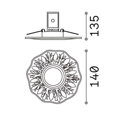 LEDKO 115610 - Χωνευτό φωτιστικό POLKA 1xGU10/50W/230V χρυσό