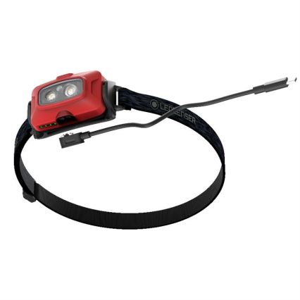 Ledlenser HF4R Core - LED Επαναφορτιζόμενος φακός κεφαλής με ρύθμιση φωτεινότητας LED/1000 mAh IP68 500 lm 35 h κόκκινο