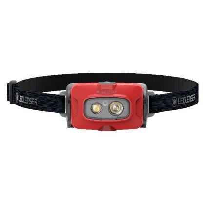 Ledlenser HF4R Core - LED Επαναφορτιζόμενος φακός κεφαλής με ρύθμιση φωτεινότητας LED/1000 mAh IP68 500 lm 35 h κόκκινο