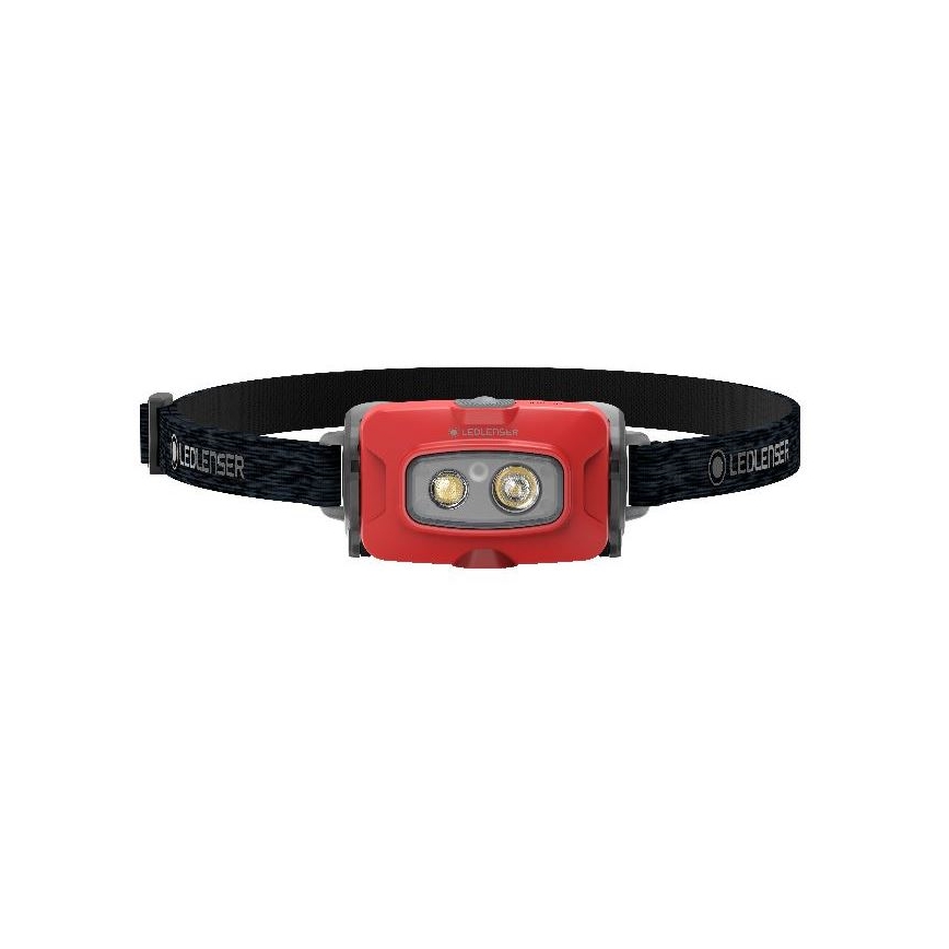 Ledlenser HF4R Core - LED Επαναφορτιζόμενος φακός κεφαλής με ρύθμιση φωτεινότητας LED/1000 mAh IP68 500 lm 35 h κόκκινο