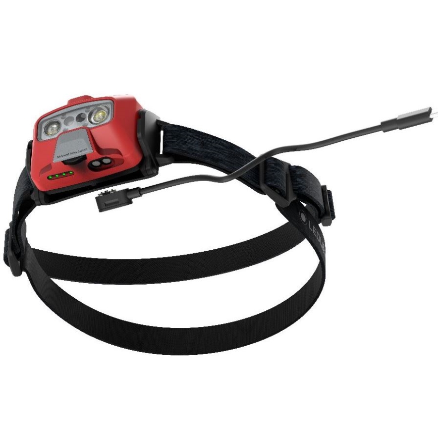 Ledlenser HF6R Core - Ρυθμιζόμενος επαναφορτιζόμενος φακός κεφαλής LED, 2000 mAh, IP68, 800 lm, έως 60 ώρες λειτουργίας, κόκκινο