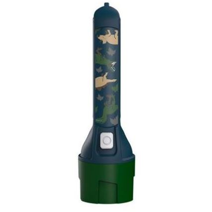 Ledlenser KIDBEAM4 DINO - φακός LED για παιδιά με ρυθμιζόμενη φωτεινότητα, τροφοδοσία 2xAAA, IP44, πράσινος
