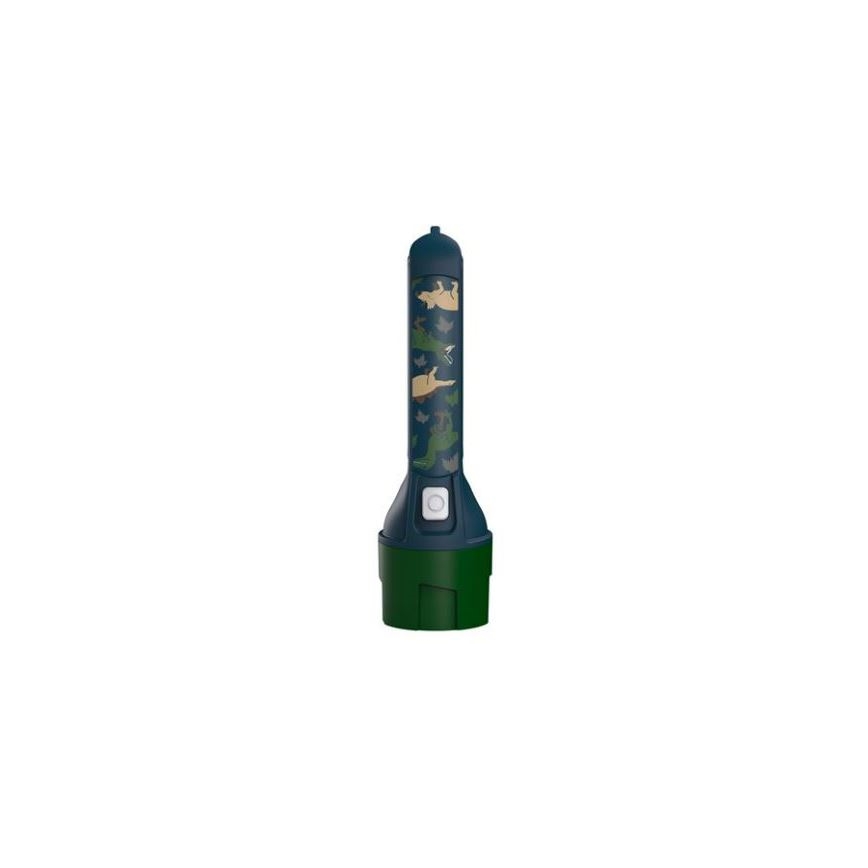 Ledlenser KIDBEAM4 DINO - φακός LED για παιδιά με ρυθμιζόμενη φωτεινότητα, τροφοδοσία 2xAAA, IP44, πράσινος