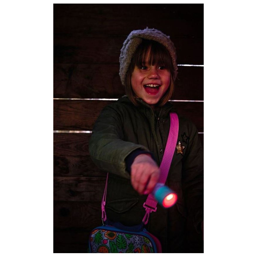 Ledlenser KIDBEAM4 RAINBOW - LED παιδικός φακός με ρυθμιζόμενη φωτεινότητα, LED/2xAAA, IP44, μωβ