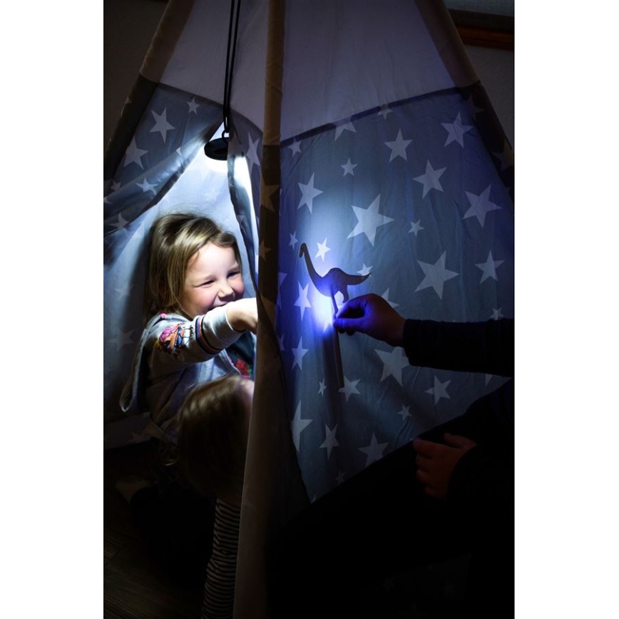 Ledlenser KIDCAMP6 DINO - ρυθμιζόμενο φορητό LED φωτιστικό LED/3xAAA IP44 πράσινο