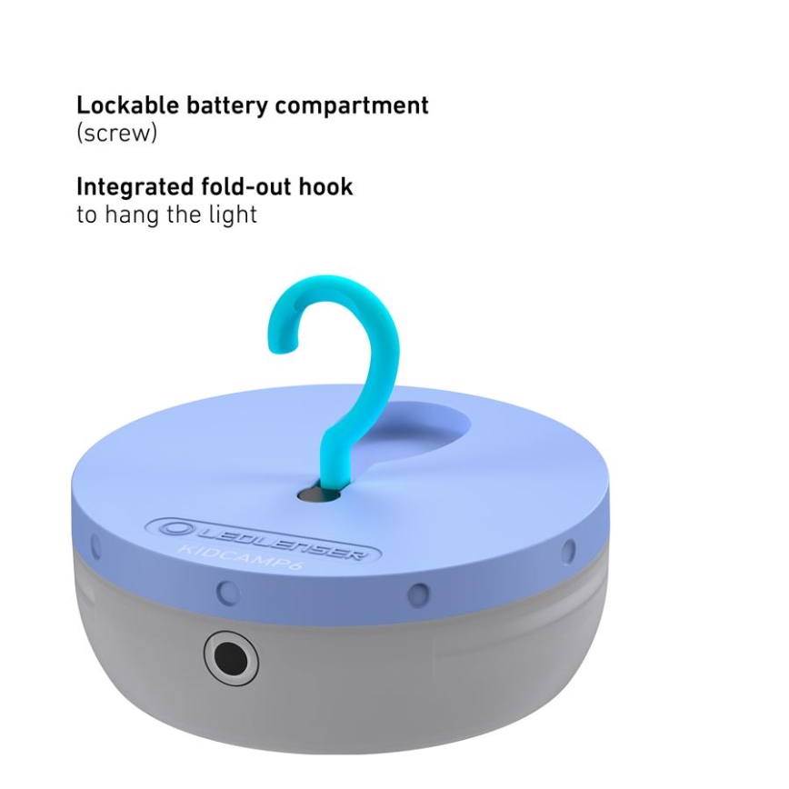 Ledlenser KIDCAMP6 RAINBOW - Ρυθμιζόμενη φορητή λάμπα LED/3xAAA IP44 μπλε