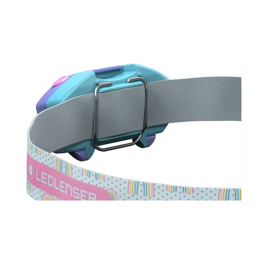 Ledlenser KIDLED2 RAINBOW - Ρυθμιζόμενος παιδικός φακός κεφαλής LED LED/1xAAA IPX4 40 lm 20h μωβ