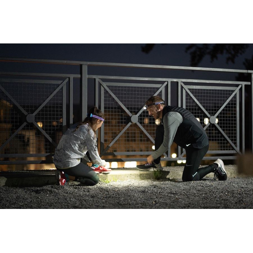 Ledlenser NEO5R - Ρυθμιζόμενος επαναφορτιζόμενος LED φακός κεφαλής LED/1800 mAh IP54 600 lm 35 ώρες μαύρο/λευκό