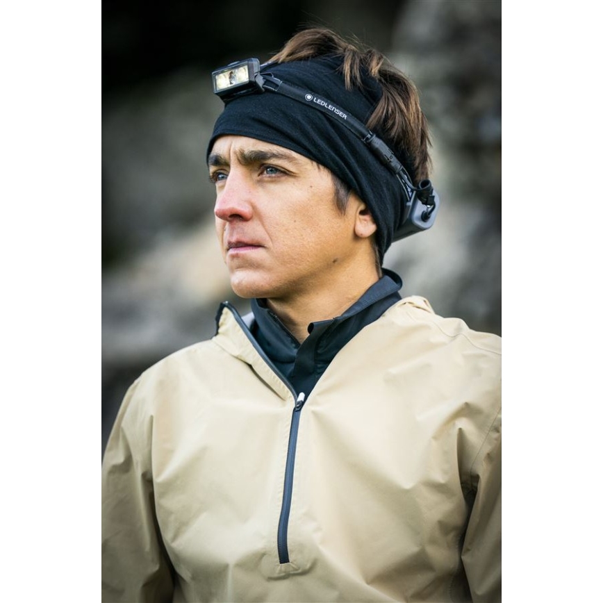 Ledlenser NEO9R - Ρυθμιζόμενος επαναφορτιζόμενος LED φακός κεφαλής, 5000 mAh, IP54, 1200 lm, 120 ώρες, μαύρο/γκρι