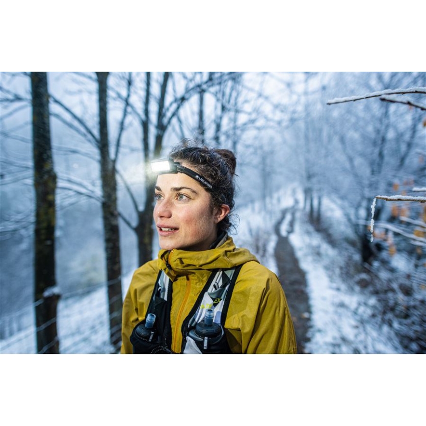 Ledlenser NEO9R - Ρυθμιζόμενος επαναφορτιζόμενος LED φακός κεφαλής, 5000 mAh, IP54, 1200 lm, 120 ώρες, μαύρο/γκρι