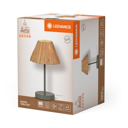 Ledvance - Eπιτραπέζιο φωτιστικό DECOR RAFFIA 1xE27/15W/230V ίνες raffia