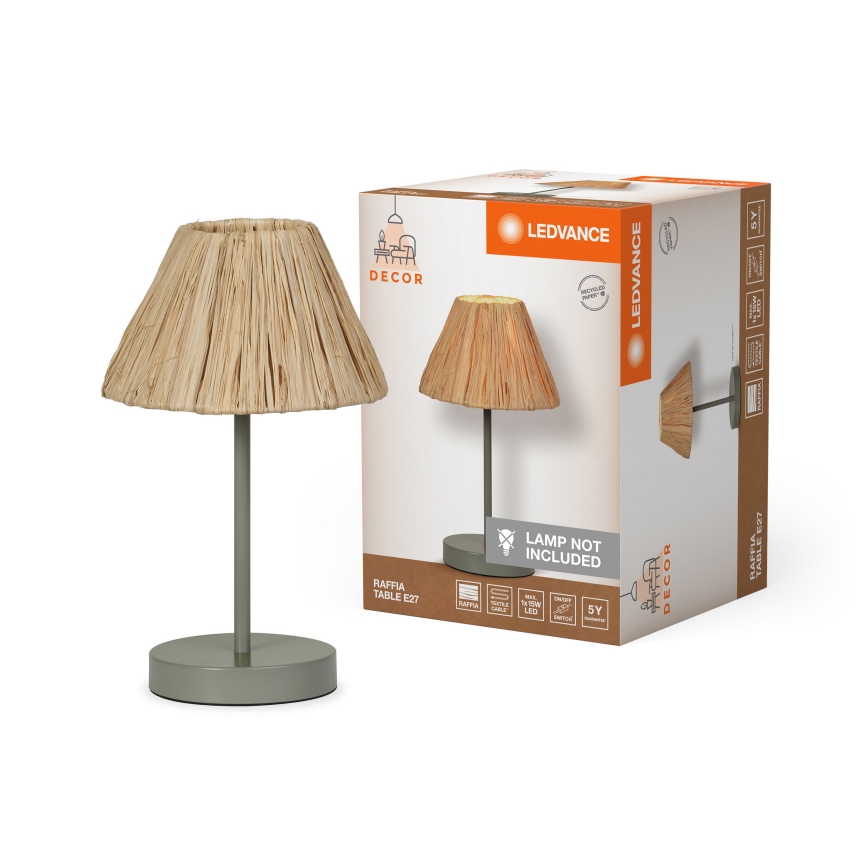 Ledvance - Eπιτραπέζιο φωτιστικό DECOR RAFFIA 1xE27/15W/230V ίνες raffia