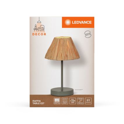 Ledvance - Eπιτραπέζιο φωτιστικό DECOR RAFFIA 1xE27/15W/230V ίνες raffia