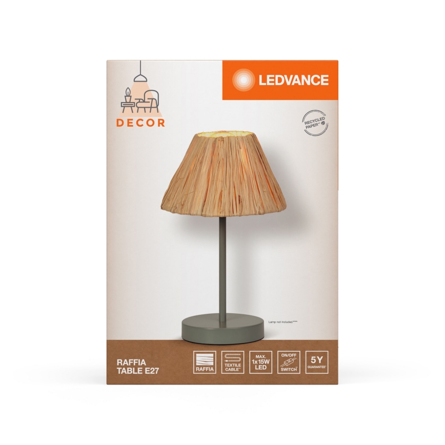 Ledvance - Eπιτραπέζιο φωτιστικό DECOR RAFFIA 1xE27/15W/230V ίνες raffia