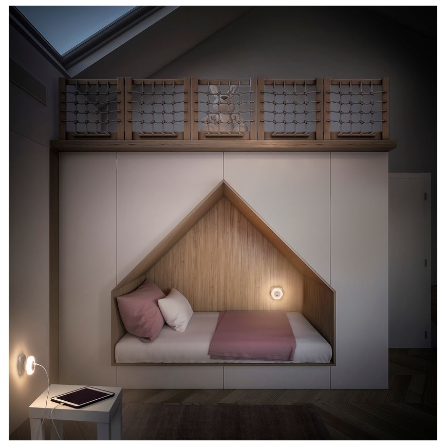 Ledvance - Φως Πλοήγησης πρίζας LED with USB LUNETTA LED/15W/230V